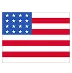 American flag with red, white, and blue stripes and stars